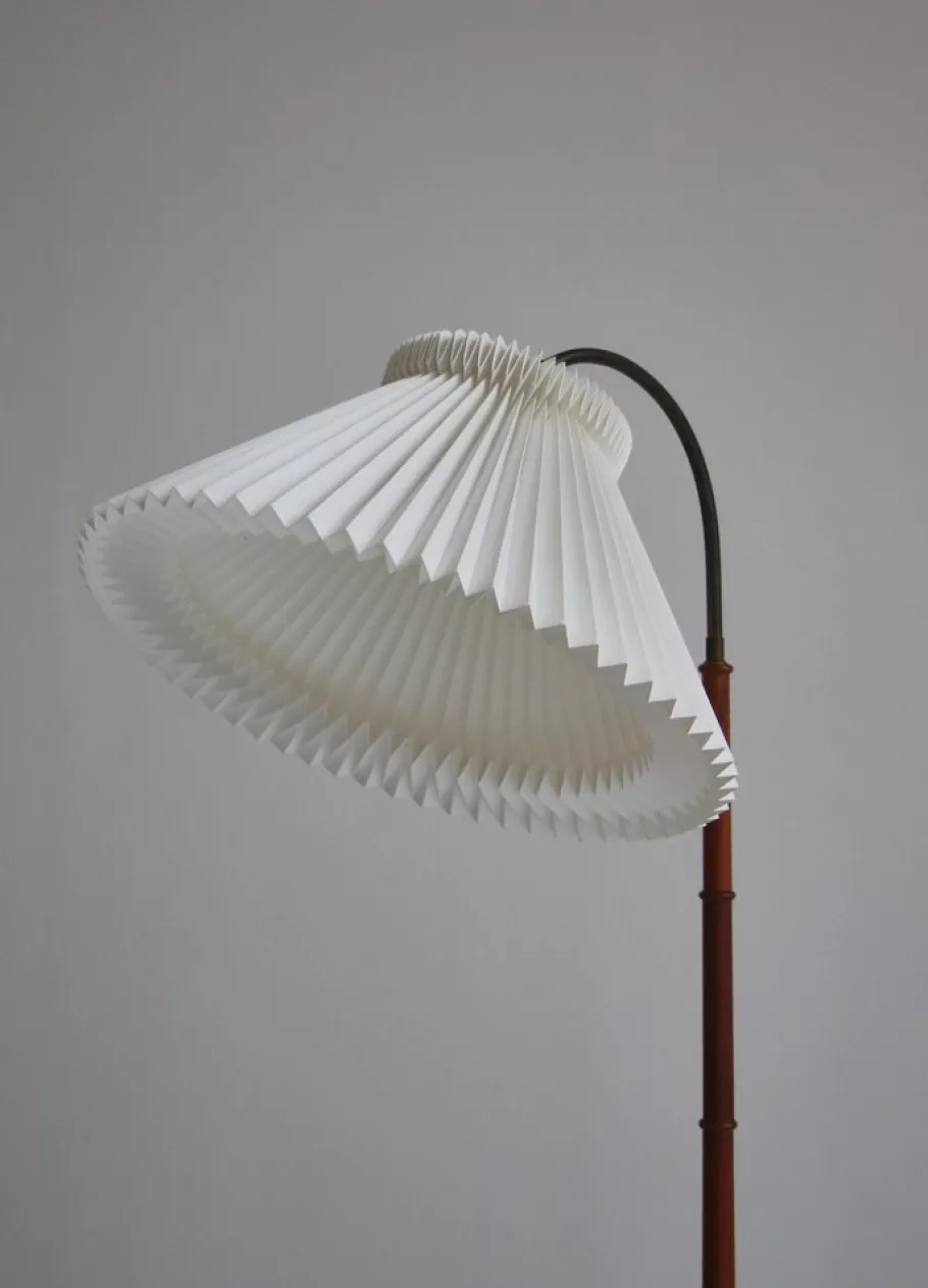 Hot Pamono Modern Danish Teak and Hand Folded Le Klint Shade Floor Lamp by Kaare Klint, 1950s