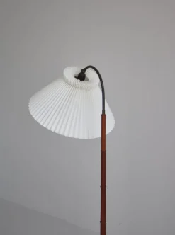 Hot Pamono Modern Danish Teak and Hand Folded Le Klint Shade Floor Lamp by Kaare Klint, 1950s
