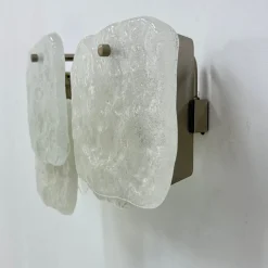 Hot Pamono Modern Frosted Ice Glass Wall Lamp by J. T. Kalmar for Kalmar, 1960s