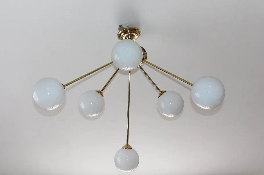 Best Pamono Modern Globe Chandelier, 1960s