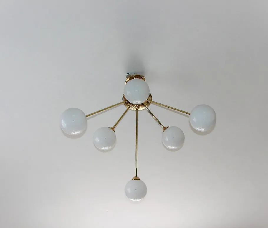 Best Pamono Modern Globe Chandelier, 1960s
