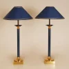 Sale Pamono Modern Gold and Blue Table Lamps from Maison Jansen, 1970s, Set of 2