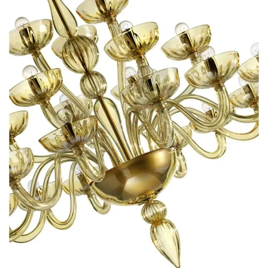 Best Pamono Modern Huge Champagne Murano Glass Chandelier by Simoeng
