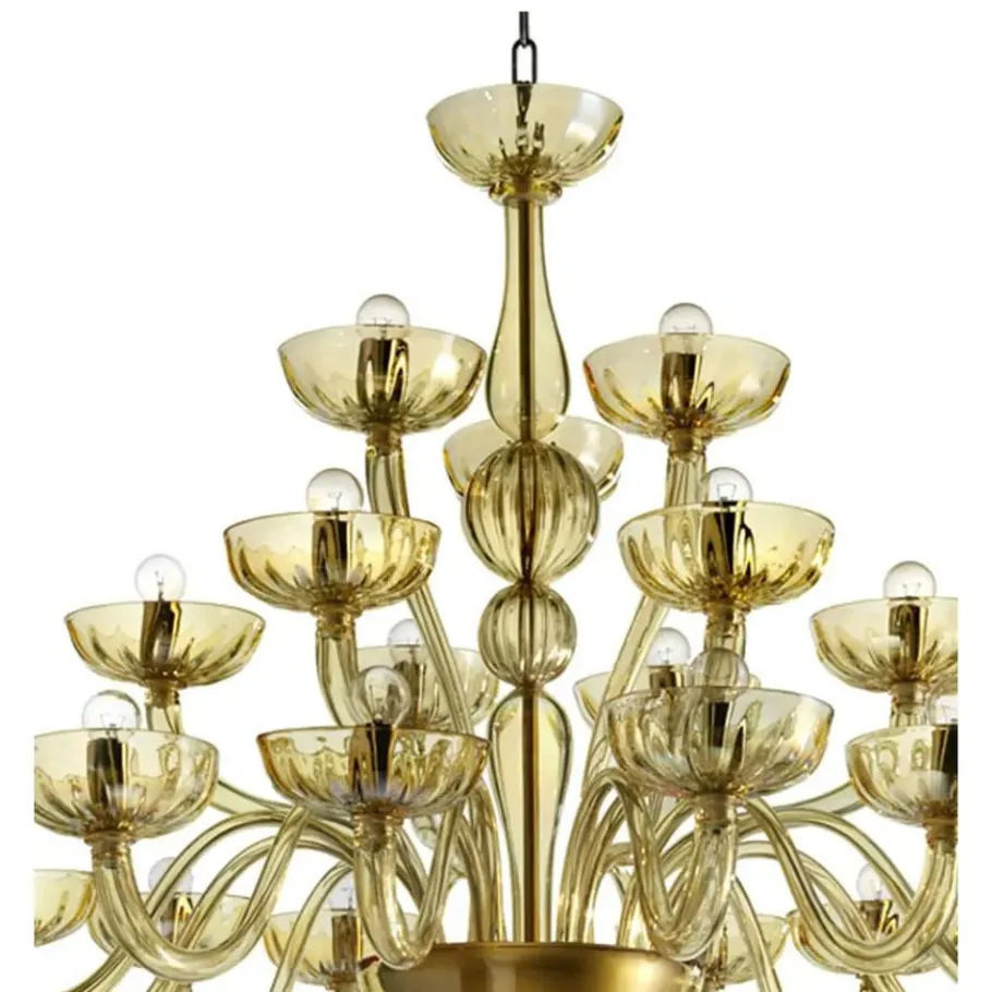 Best Pamono Modern Huge Champagne Murano Glass Chandelier by Simoeng