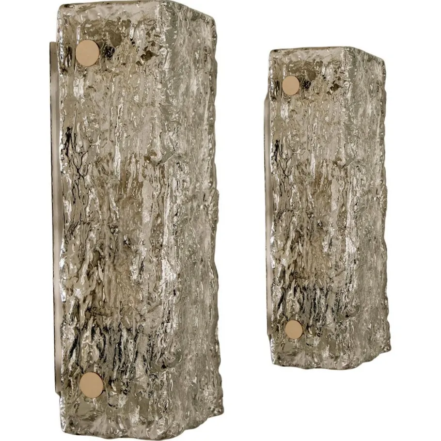 Best Pamono Modern Ice Glass Wall Light by J T Kalmar, Austria, 1960s