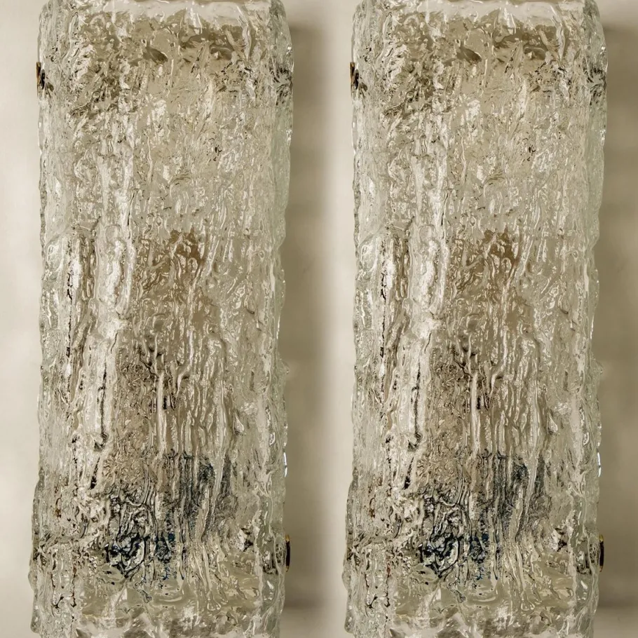 Best Pamono Modern Ice Glass Wall Light by J T Kalmar, Austria, 1960s