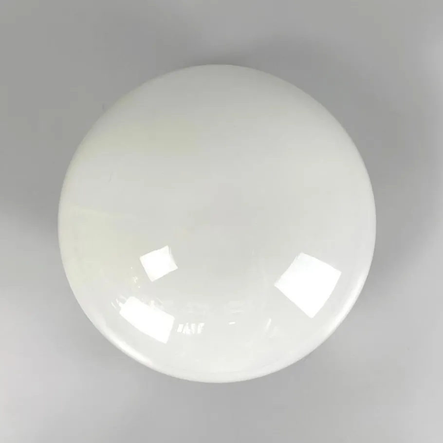 Best Pamono Modern Italian Round Base Wall Light in Opaline Glass and Metal attributed to Valenti Luce, 1970s