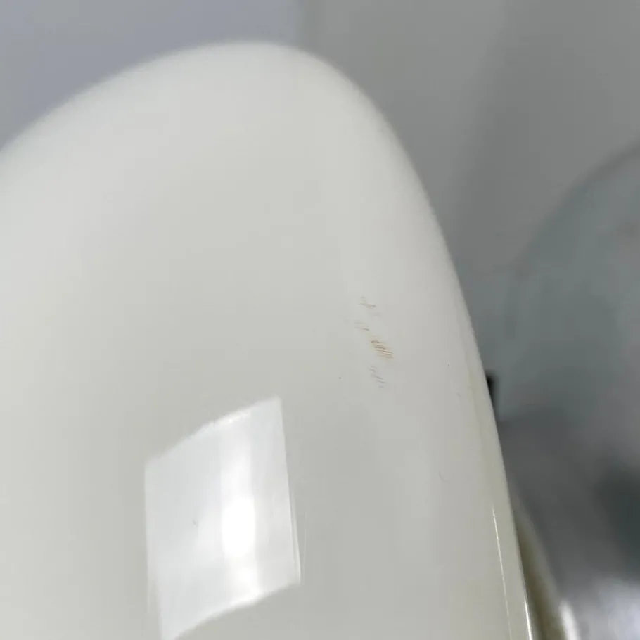 Best Pamono Modern Italian Round Base Wall Light in Opaline Glass and Metal attributed to Valenti Luce, 1970s