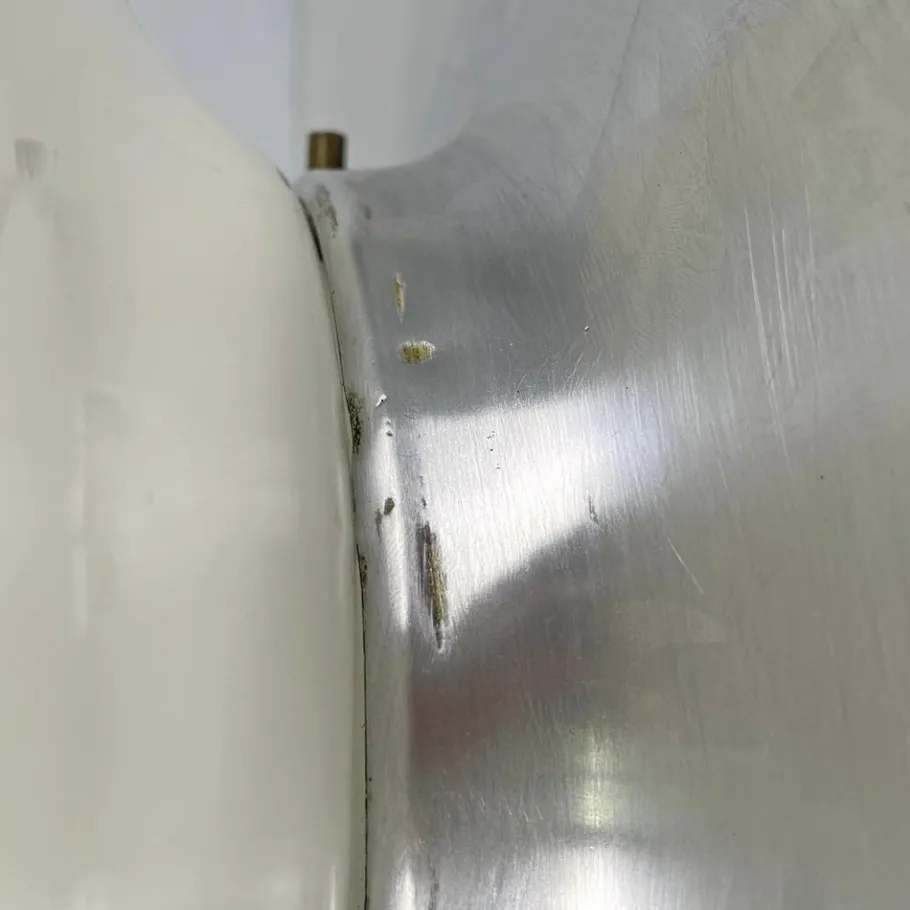 Best Pamono Modern Italian Round Base Wall Light in Opaline Glass and Metal attributed to Valenti Luce, 1970s