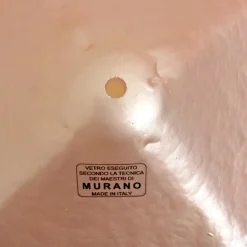 New Pamono Modern Murano Artistic Glass Pearly Pink and Brass Sconces, 1990, Set of 2