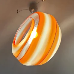 Discount Pamono Modern Orange and White Murano Glass Pendant from La Murrina, 1980s