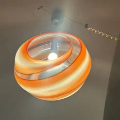 Discount Pamono Modern Orange and White Murano Glass Pendant from La Murrina, 1980s