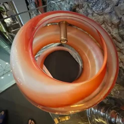 Discount Pamono Modern Orange and White Murano Glass Pendant from La Murrina, 1980s