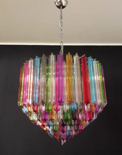 Discount Pamono Modern Quadriedri Murano Glass Chandelier with 163 Trasparent Prism Quadriedri, 1990s