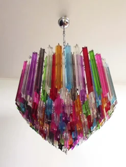 Discount Pamono Modern Quadriedri Murano Glass Chandelier with 163 Trasparent Prism Quadriedri, 1990s