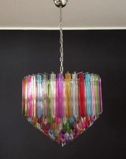 Discount Pamono Modern Quadriedri Murano Glass Chandelier with 163 Trasparent Prism Quadriedri, 1990s