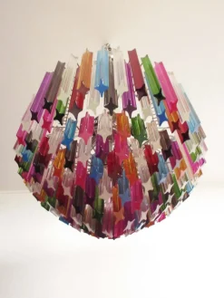 Discount Pamono Modern Quadriedri Murano Glass Chandelier with 163 Trasparent Prism Quadriedri, 1990s