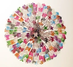 Discount Pamono Modern Quadriedri Murano Glass Chandelier with 163 Trasparent Prism Quadriedri, 1990s