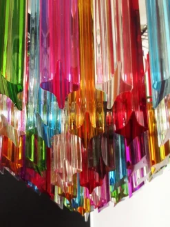 Discount Pamono Modern Quadriedri Murano Glass Chandelier with 163 Trasparent Prism Quadriedri, 1990s