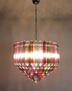 Discount Pamono Modern Quadriedri Murano Glass Chandelier with 163 Trasparent Prism Quadriedri, 1990s