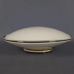 Best Pamono Modern Space Age Ceiling Lamp in White and Black Murano Glass, 1970s