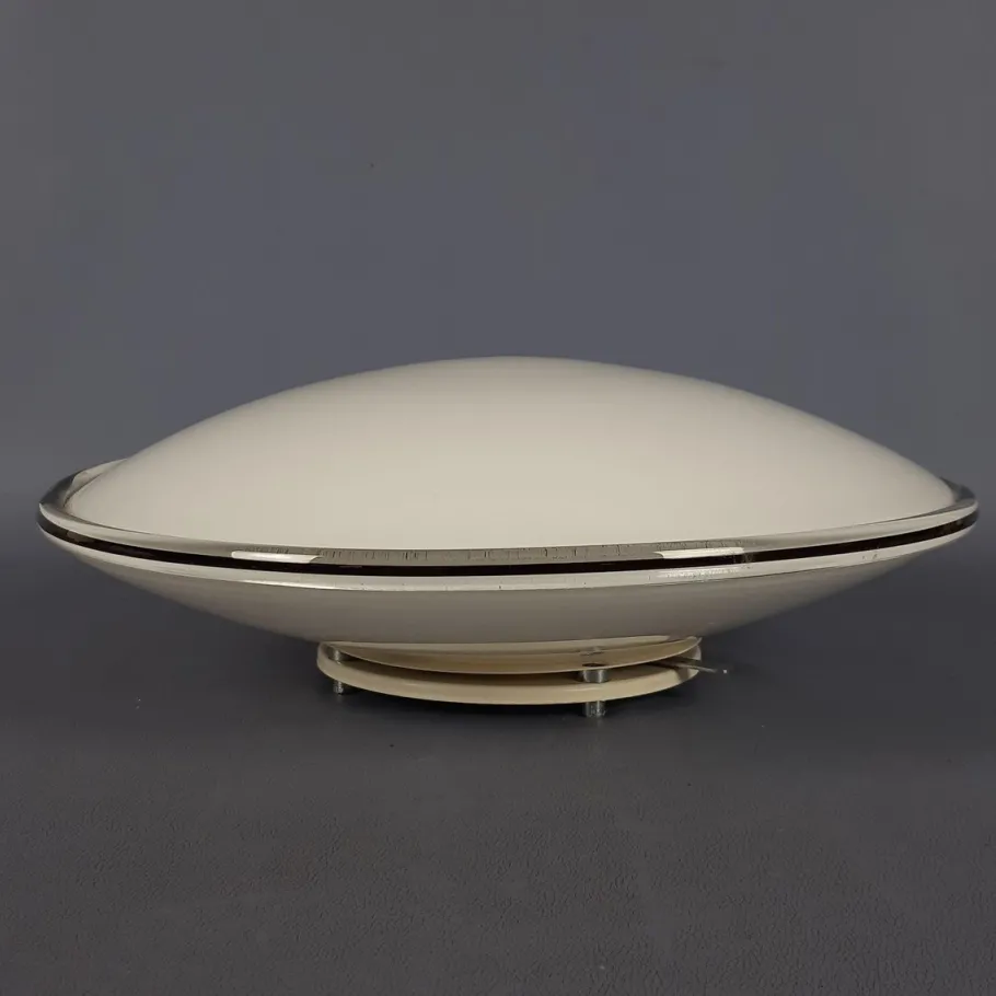 Best Pamono Modern Space Age Ceiling Lamp in White and Black Murano Glass, 1970s