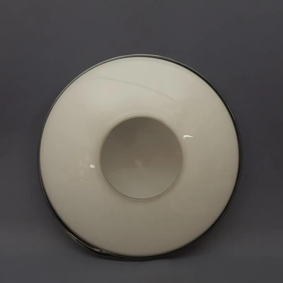 Best Pamono Modern Space Age Ceiling Lamp in White and Black Murano Glass, 1970s