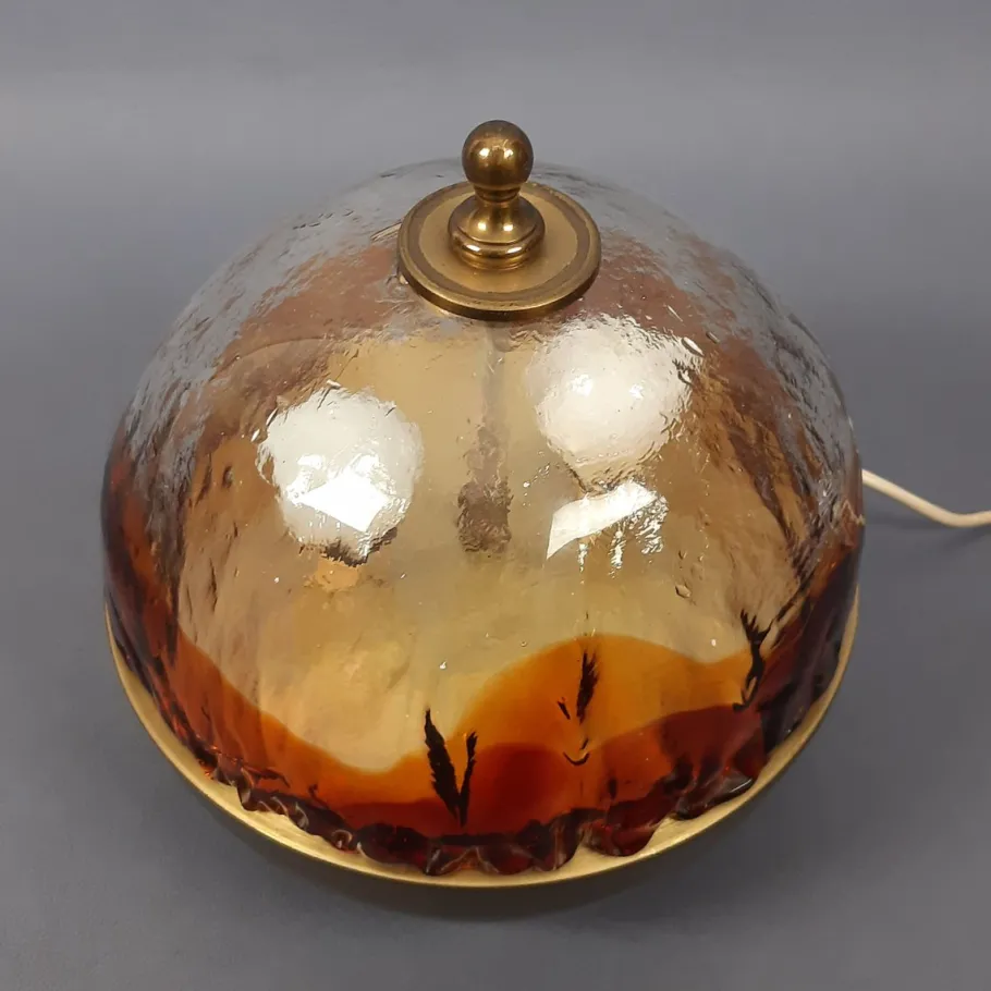 Sale Pamono Modern Sphere Table Lamp in Murano Glass and Brass, 1960s