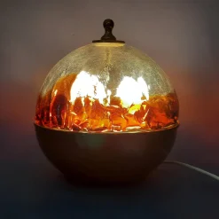 Sale Pamono Modern Sphere Table Lamp in Murano Glass and Brass, 1960s