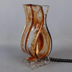 Clearance Pamono Modern Wavy Murano Glass Table Lamp form La Murrina, 1970s