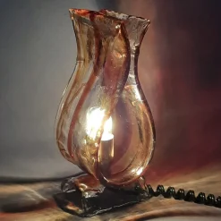 Clearance Pamono Modern Wavy Murano Glass Table Lamp form La Murrina, 1970s