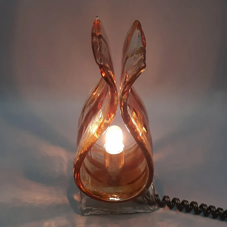 Clearance Pamono Modern Wavy Murano Glass Table Lamp form La Murrina, 1970s