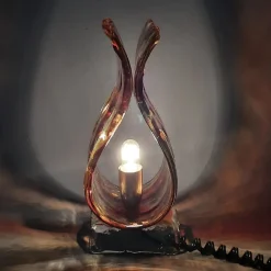 Clearance Pamono Modern Wavy Murano Glass Table Lamp form La Murrina, 1970s