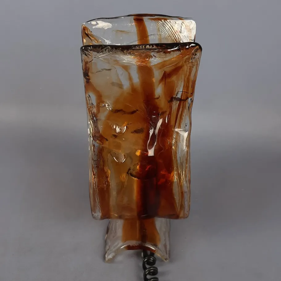 Clearance Pamono Modern Wavy Murano Glass Table Lamp form La Murrina, 1970s