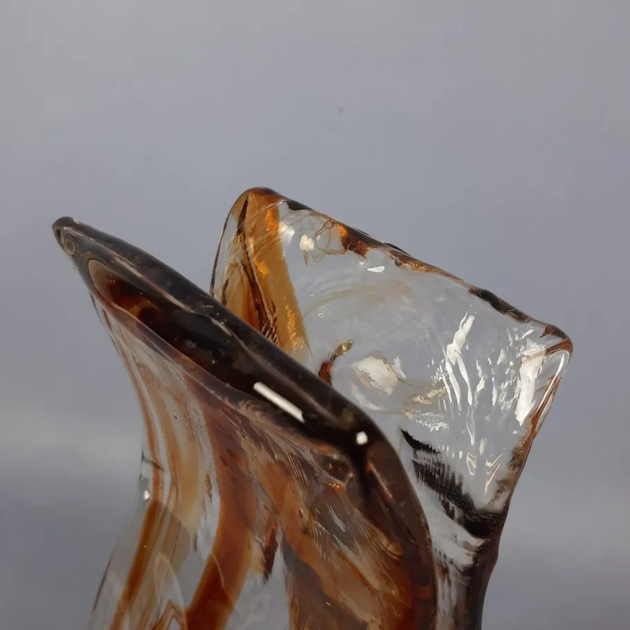 Clearance Pamono Modern Wavy Murano Glass Table Lamp form La Murrina, 1970s