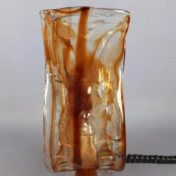 Clearance Pamono Modern Wavy Murano Glass Table Lamp form La Murrina, 1970s