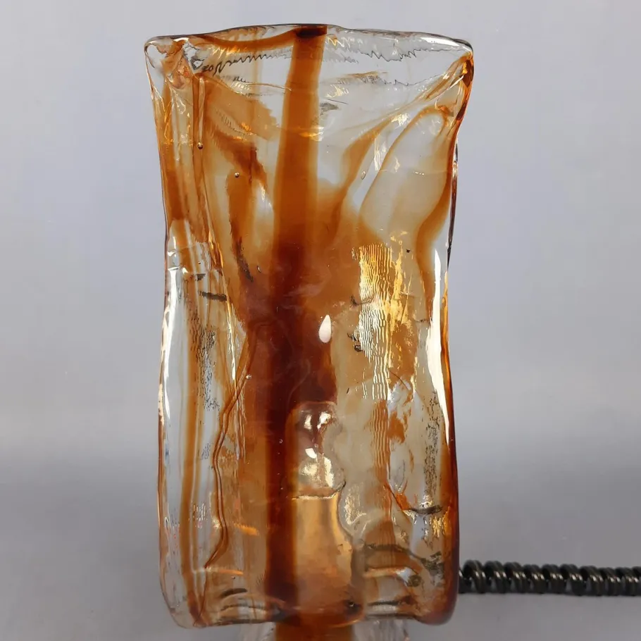 Clearance Pamono Modern Wavy Murano Glass Table Lamp form La Murrina, 1970s