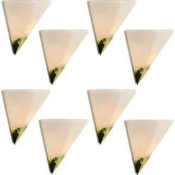 Clearance Pamono Modern White Glass Wall Lamps from Glashütte Limburg, 1970