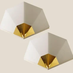 Clearance Pamono Modern White Glass Wall Lamps from Glashütte Limburg, 1970