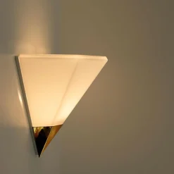 Clearance Pamono Modern White Glass Wall Lamps from Glashütte Limburg, 1970