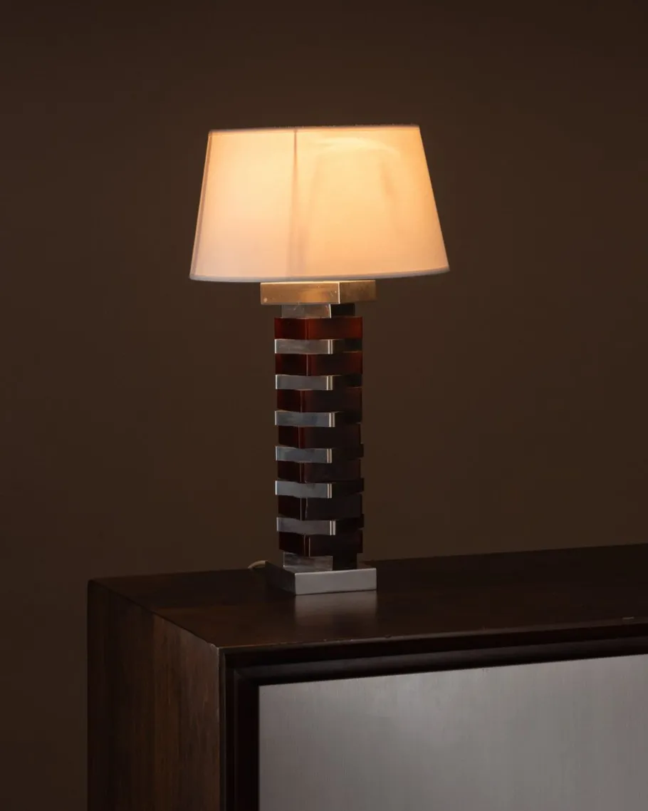 Outlet Pamono Modernist Aluminum and Resin Lamp, 1970s