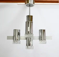 Hot Pamono Modernist Metal Chandelier attributed to Gaetano Sciolari, Italy, 1960s