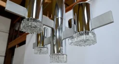 Hot Pamono Modernist Metal Chandelier attributed to Gaetano Sciolari, Italy, 1960s
