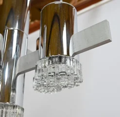 Hot Pamono Modernist Metal Chandelier attributed to Gaetano Sciolari, Italy, 1960s