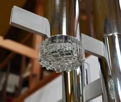 Hot Pamono Modernist Metal Chandelier attributed to Gaetano Sciolari, Italy, 1960s