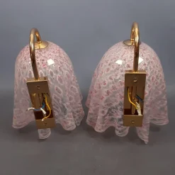 Sale Pamono Modernist Pink Murano Glass Handkerchief Wall Lamps from La Murrina, 1970s, Set of 2