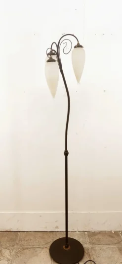Clearance Pamono Molano Murano Glass Wrought Iron Floor Lamp