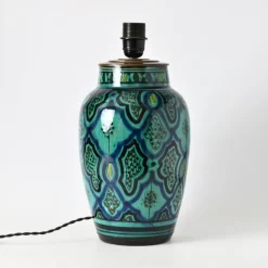 New Pamono Moroccan Hand-Painted Pottery Table Lamp from Safi, 1970s