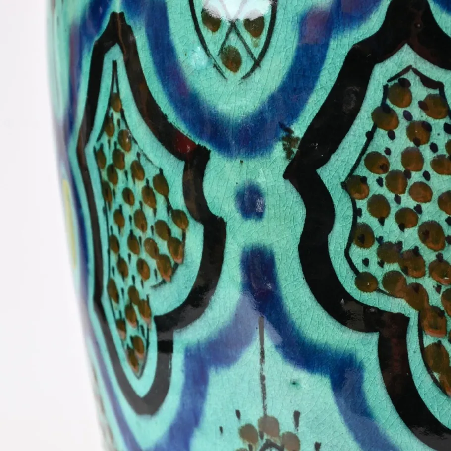 New Pamono Moroccan Hand-Painted Pottery Table Lamp from Safi, 1970s