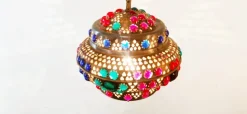 New Pamono Moroccan Lantern in Brass and Colored Glass